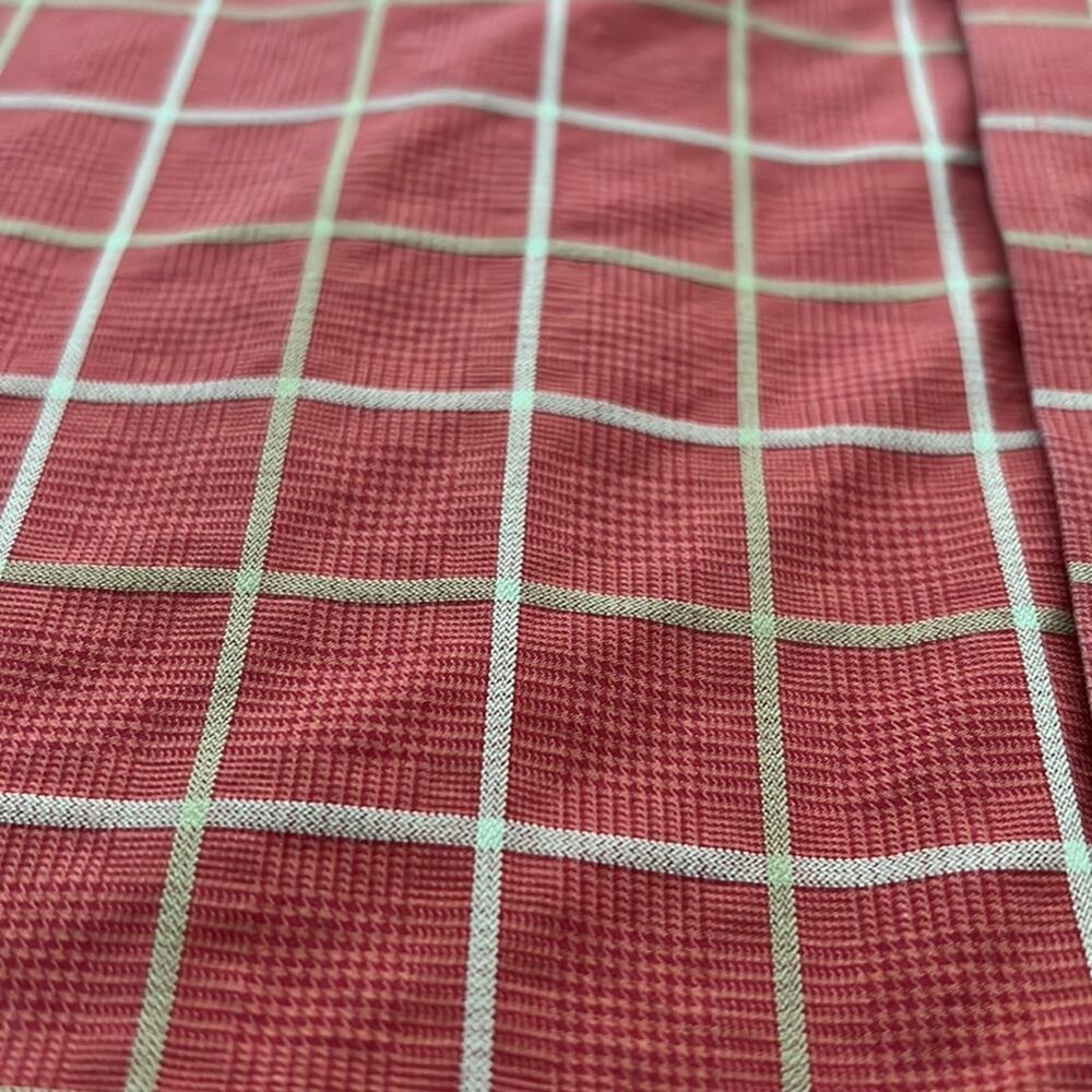 Scott Barber Mens Plaid Long Sleeve Orange Cotton Casual Button Down Shirt L - Picture 6 of 11